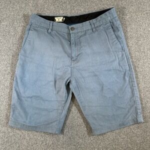 Volcom Men's Blue Chino Shorts Size 32 Casual Skate Surf Golf Stretch Flat Front